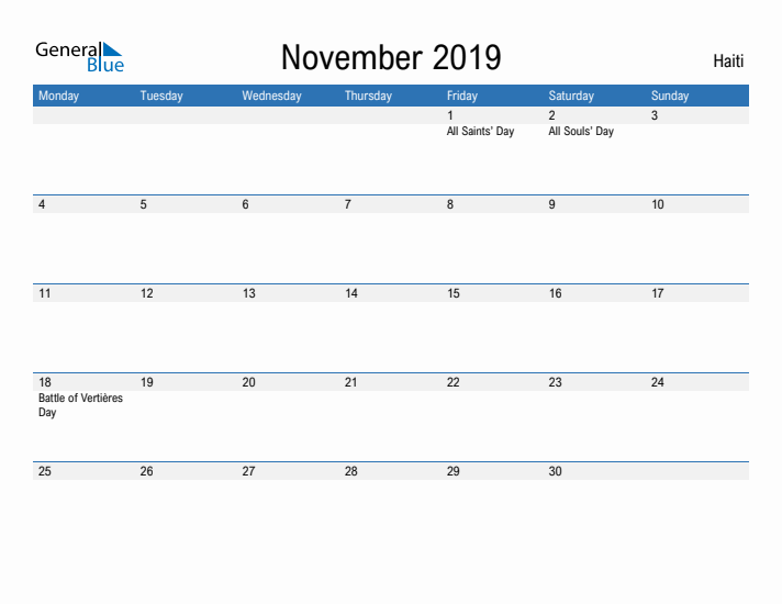 Fillable November 2019 Calendar