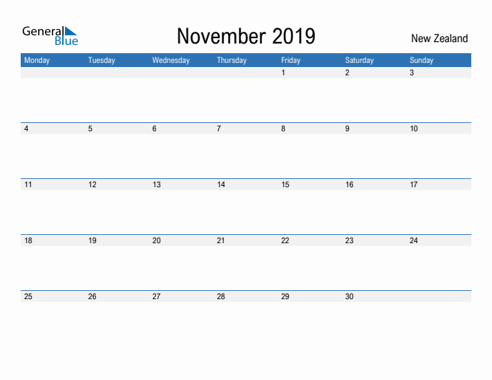 Fillable November 2019 Calendar