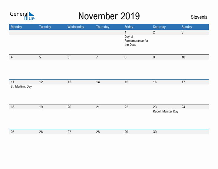 Fillable November 2019 Calendar