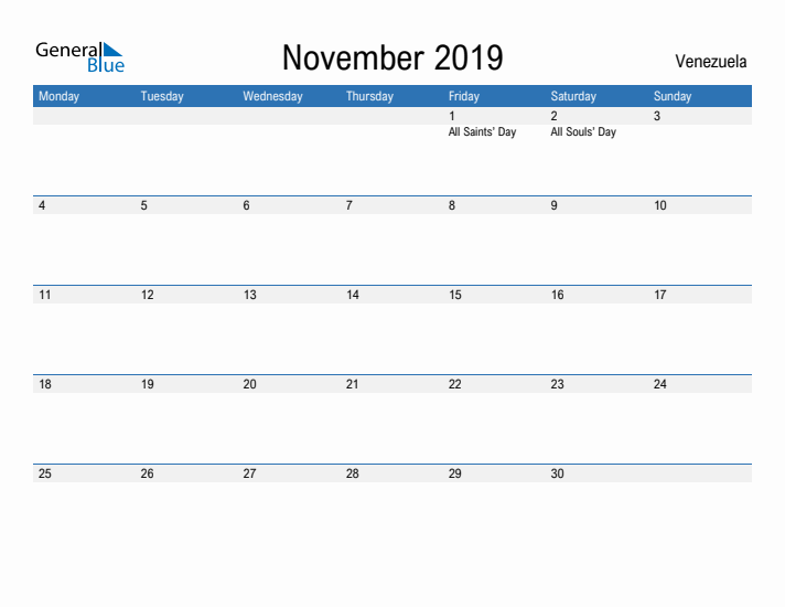 Fillable November 2019 Calendar