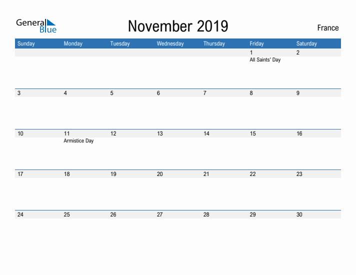 Fillable November 2019 Calendar