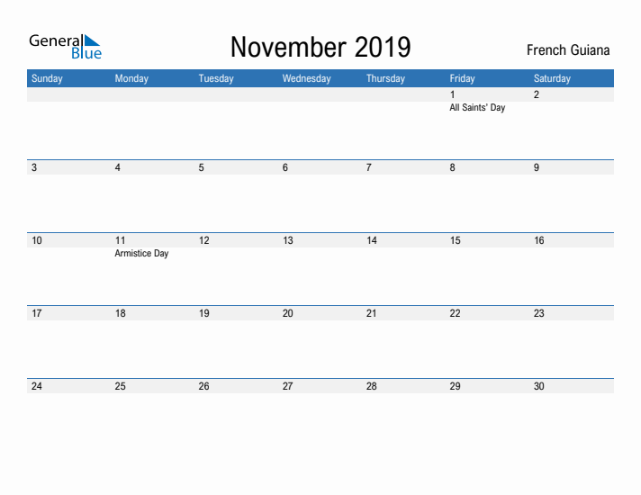 Fillable November 2019 Calendar