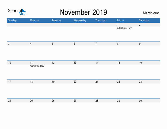 Fillable November 2019 Calendar