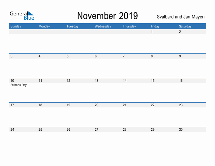 Fillable November 2019 Calendar