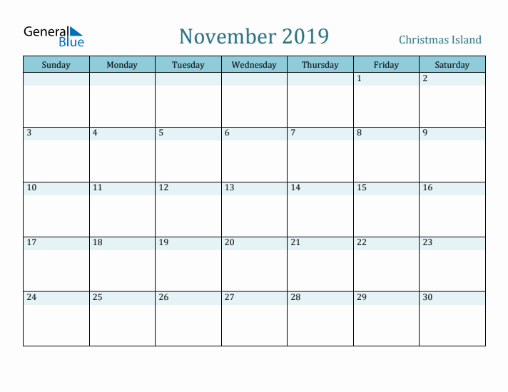 November 2019 Calendar with Holidays