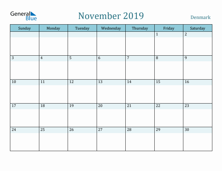 November 2019 Calendar with Holidays