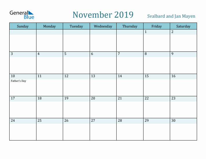 November 2019 Calendar with Holidays