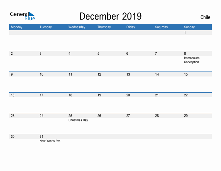 Fillable December 2019 Calendar