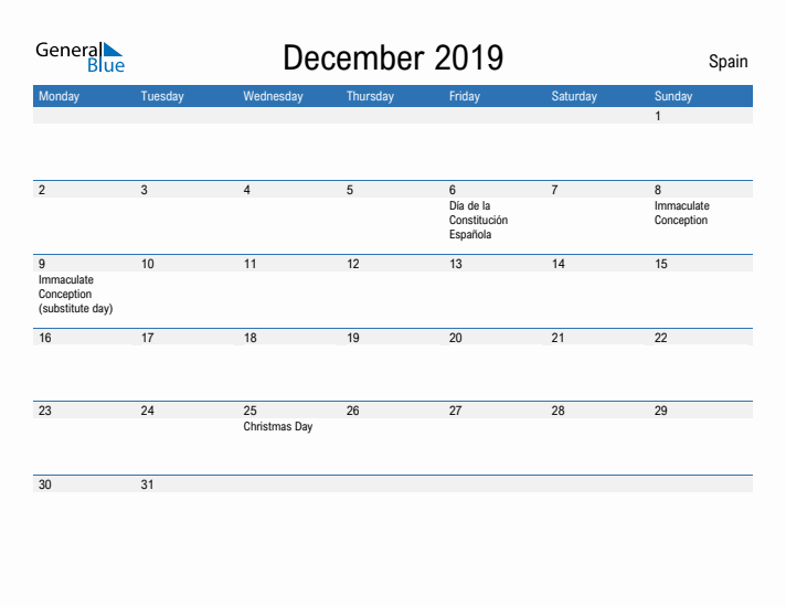 Fillable December 2019 Calendar