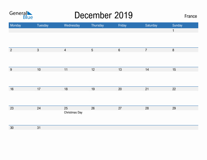 Fillable December 2019 Calendar