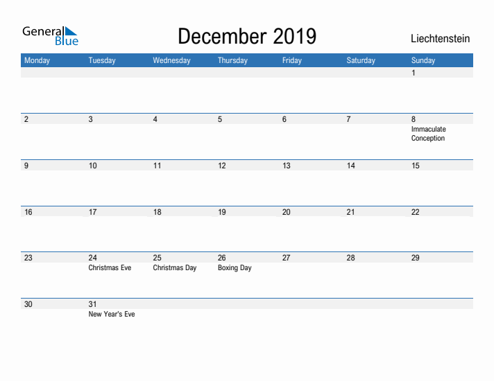 Fillable December 2019 Calendar