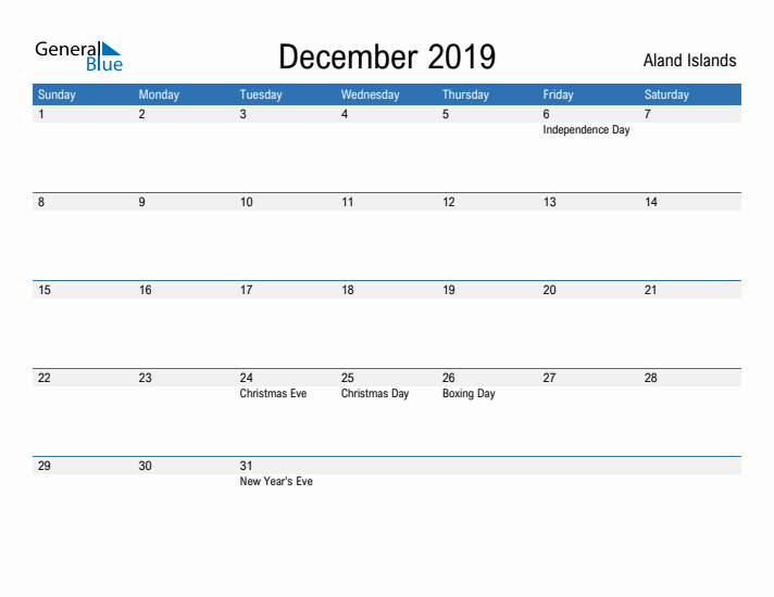 Fillable December 2019 Calendar