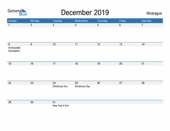 Fillable December 2019 Calendar