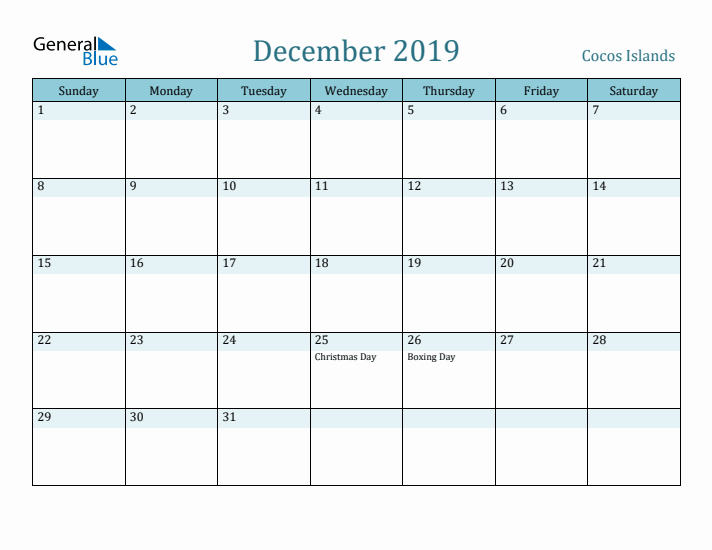 December 2019 Calendar with Holidays