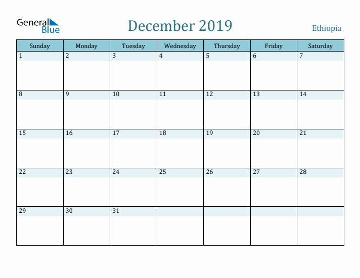 December 2019 Calendar with Holidays