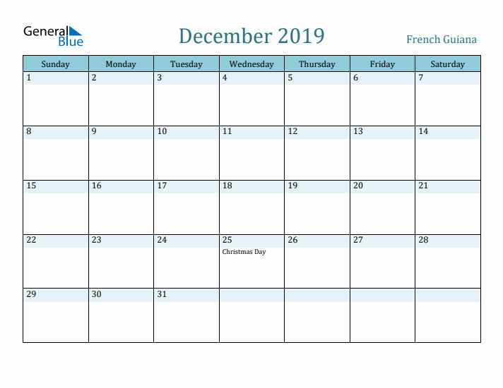 December 2019 Calendar with Holidays