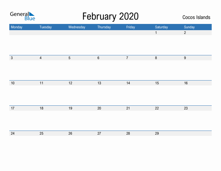 Fillable February 2020 Calendar