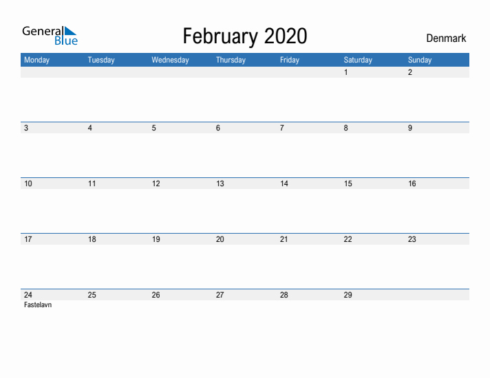 Fillable February 2020 Calendar