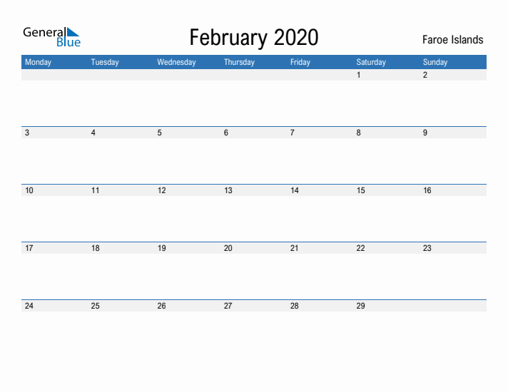 Fillable February 2020 Calendar