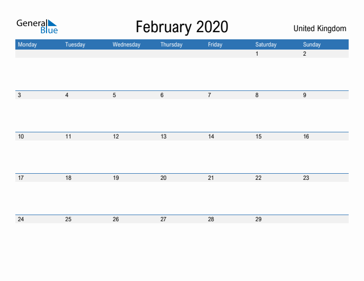 Fillable February 2020 Calendar