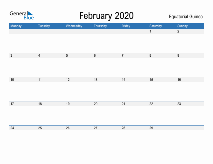 Fillable February 2020 Calendar