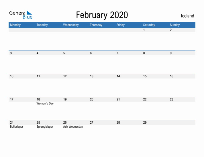 Fillable February 2020 Calendar