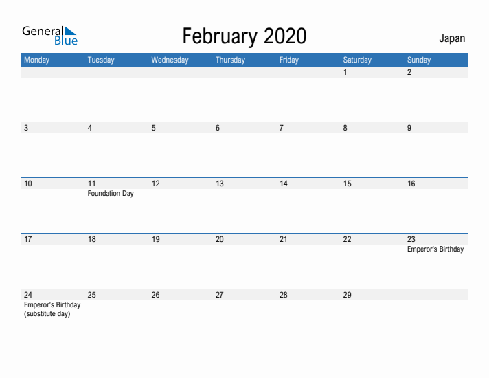 Fillable February 2020 Calendar