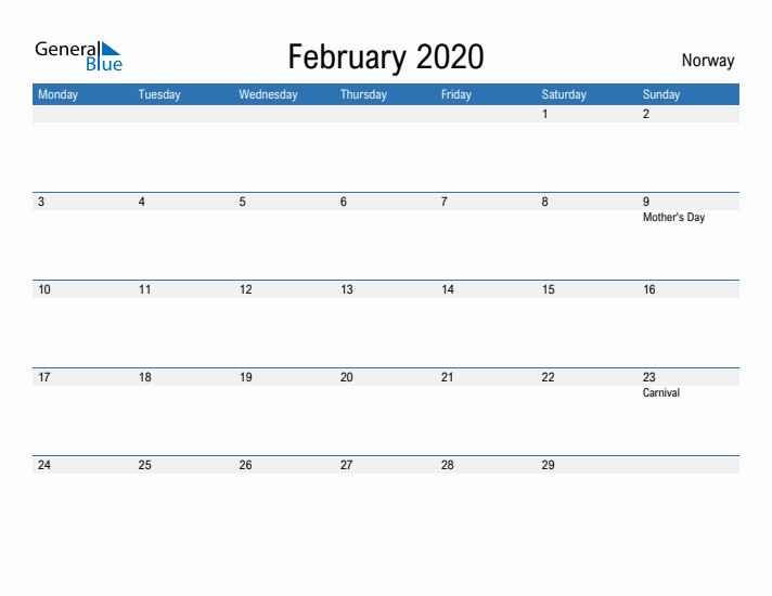 Fillable February 2020 Calendar