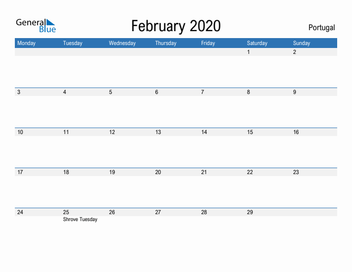 Fillable February 2020 Calendar