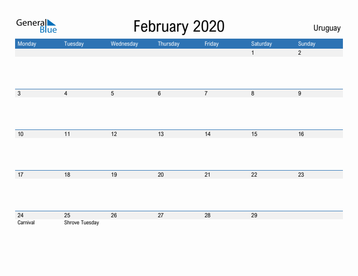 Fillable February 2020 Calendar