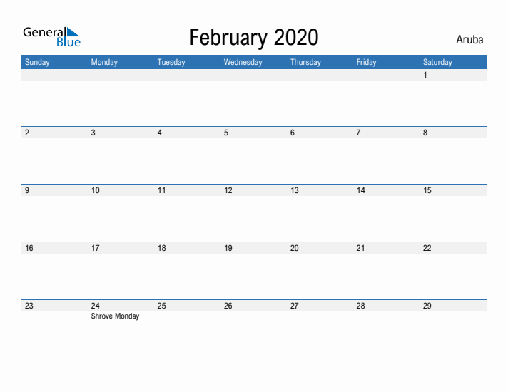 Fillable February 2020 Calendar