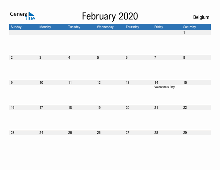 Fillable February 2020 Calendar