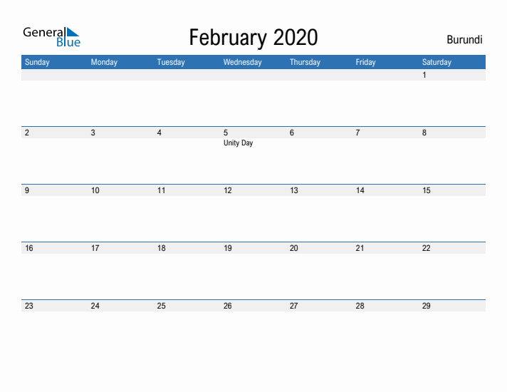 Fillable February 2020 Calendar