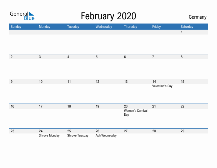 Fillable February 2020 Calendar