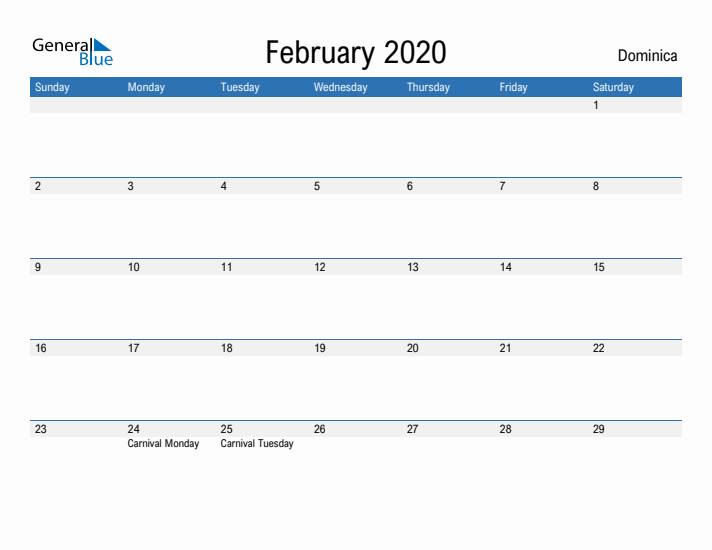 Fillable February 2020 Calendar