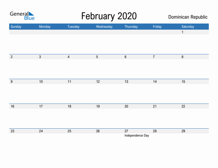 Fillable February 2020 Calendar