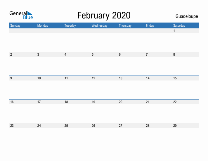 Fillable February 2020 Calendar