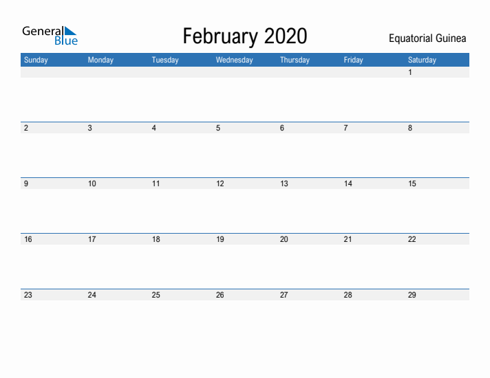 Fillable February 2020 Calendar