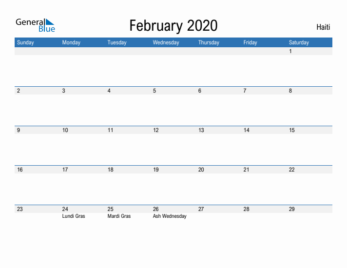 Fillable February 2020 Calendar