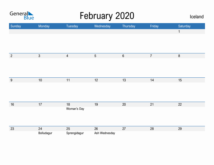 Fillable February 2020 Calendar