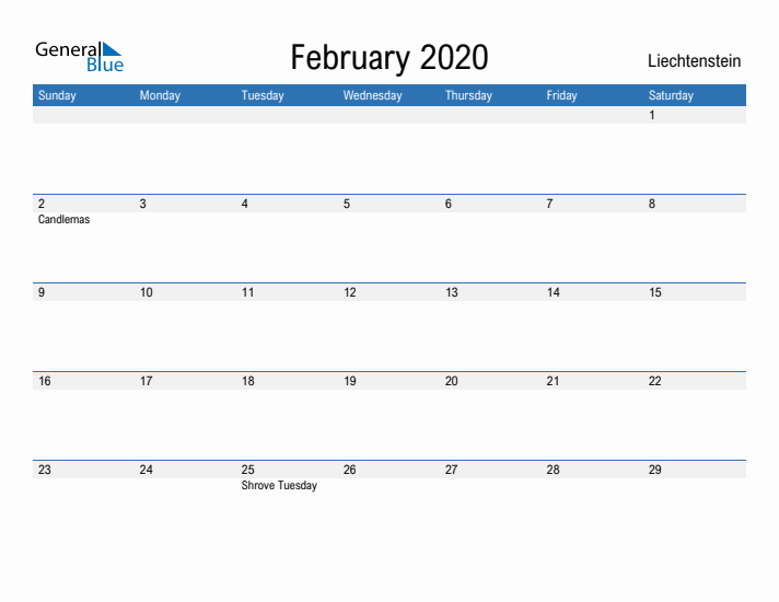 Fillable February 2020 Calendar