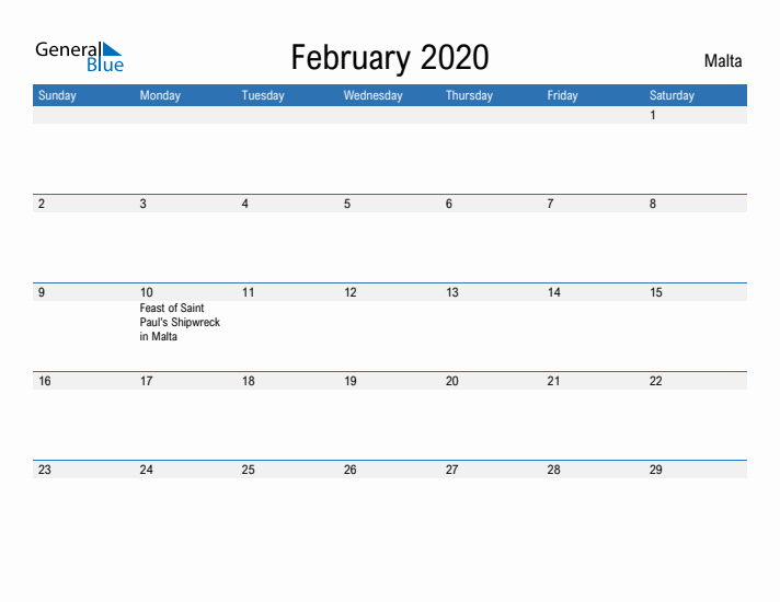 Fillable February 2020 Calendar