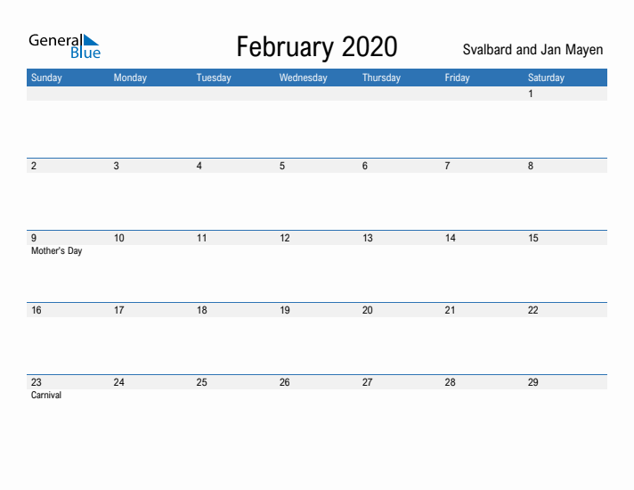 Fillable February 2020 Calendar