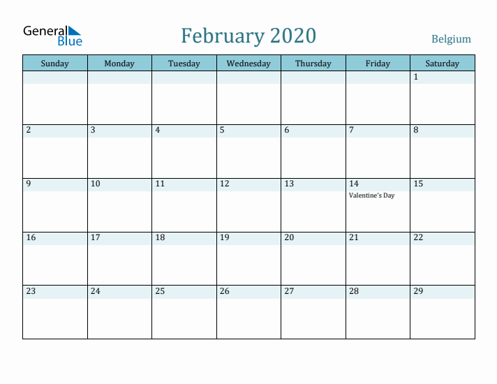 February 2020 Calendar with Holidays