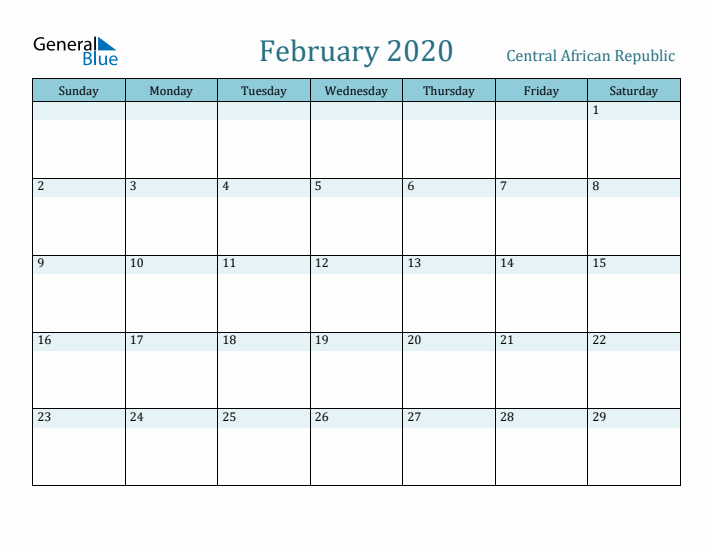 February 2020 Calendar with Holidays