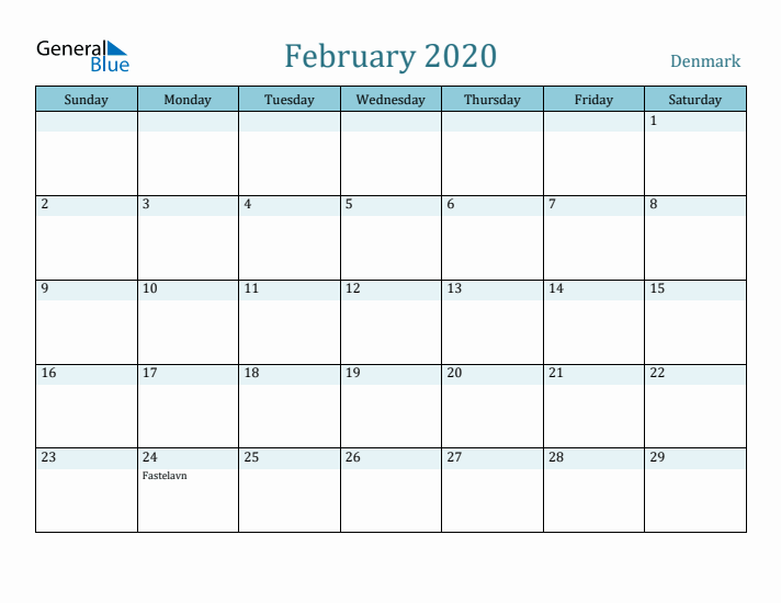 February 2020 Calendar with Holidays