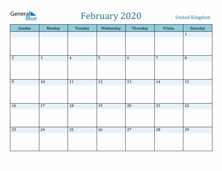 February 2020 Calendar with Holidays