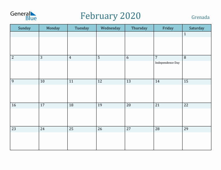 February 2020 Calendar with Holidays