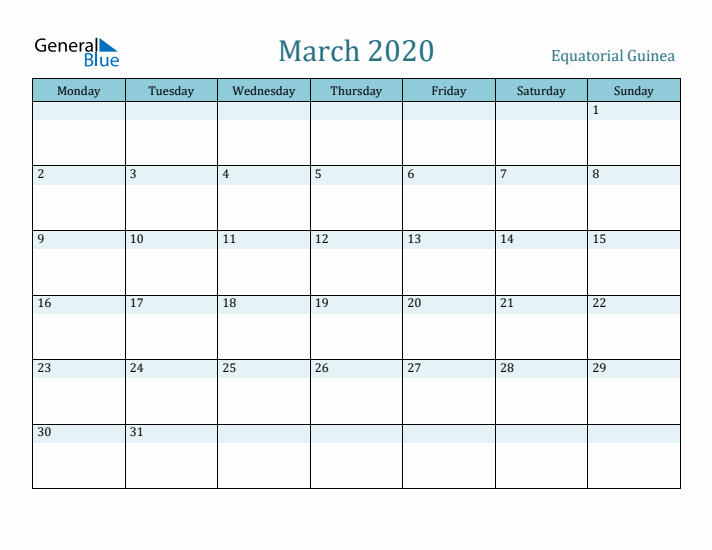 March 2020 Calendar with Holidays