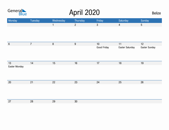 Fillable April 2020 Calendar